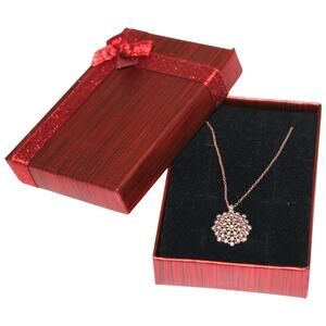 925 Stamped Silver Necklace White Crystal Flower